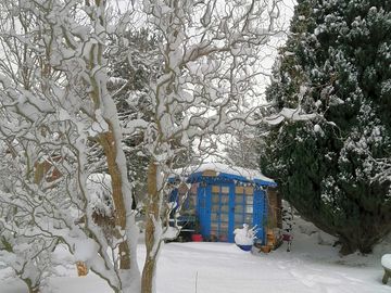 The haven hut in the snow!