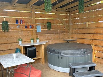 Greenery around the decking