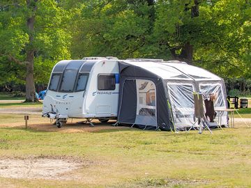 Caravan with awning