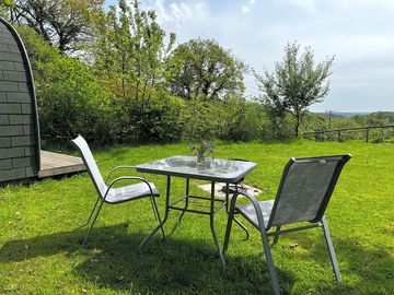 South facing sheltered pod garden