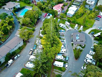A birdseye view of our campground