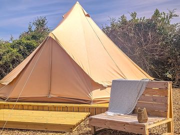 Bell tent overlooking leonards cove
