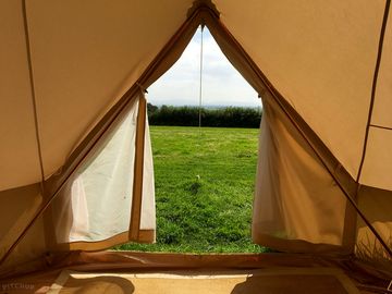 View from tintagel bell tent