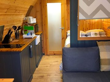 Kitchen and living area