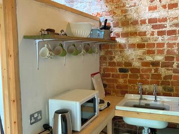 Kitchen area for exclusive use of shepherd's hut guests