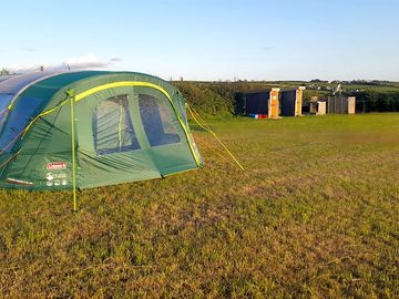 Tent pitch on a well-tended field