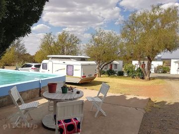 Pitches next to the pool