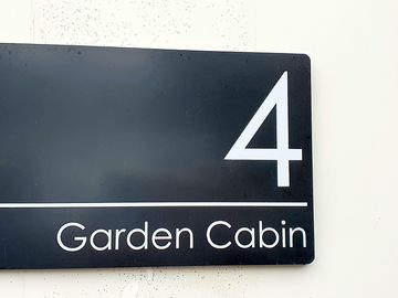 Sign for the garden cabins