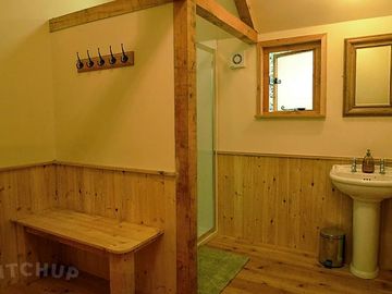 Large luxurious family-sized shower room.