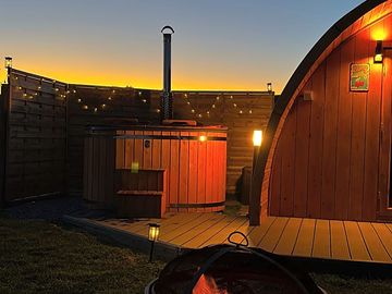 Hot tub with fairy lights