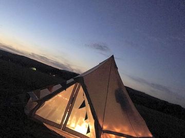 At night