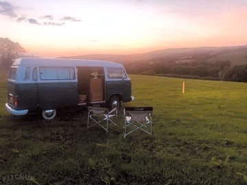 Campers enjoying the countryside view with the sun going down (added by manager 25 Aug 2021)