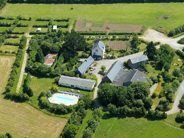 Aerial view of the old farm and campsite