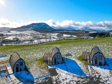 Aerial view of the pods