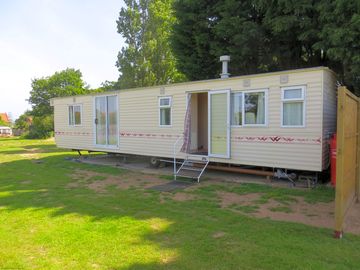 Exterior of the static caravan
