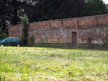 Car park in front of the walled garden