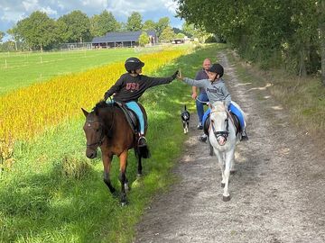 Riding out from the site