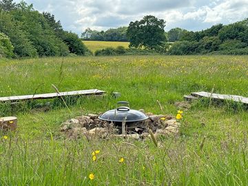 Firepit with rural views