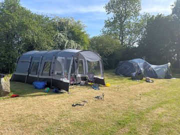 Electric optional grass tent or campervan pitch