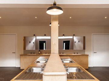 Pristine shared bathroom