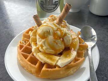 Waffles made in our cafe