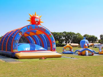 Play area for the kids with inflatables