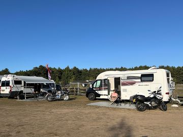 Electric hookup pitches - bikes for the boys to go off exploring!