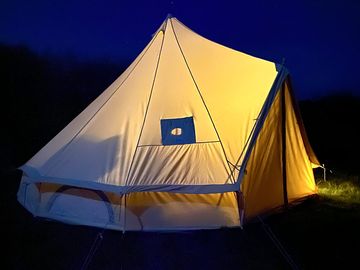 The bell tent at night