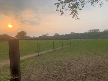 Sunset over the field