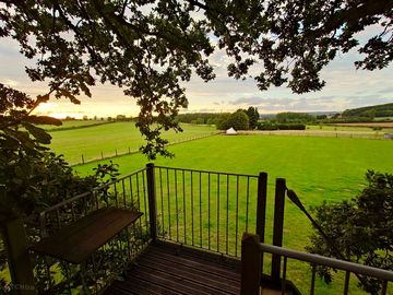 View looking west to the bell tent
