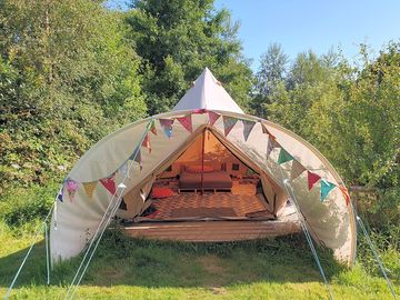 Dog friendly orchard bell tent