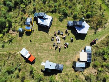 Aerial view of the camping field