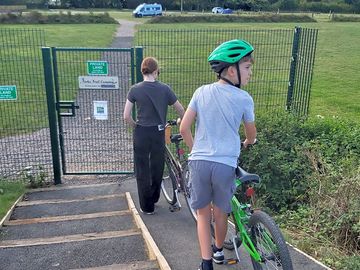 Private security gate with access directly onto the tarka trail and south west coast path