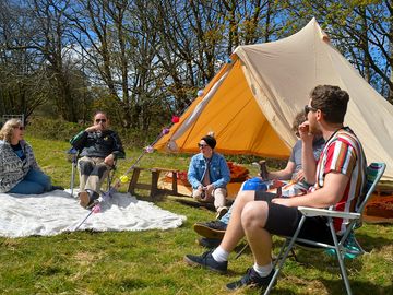 Family fun in the sun. bell tents are ideal for families and couples