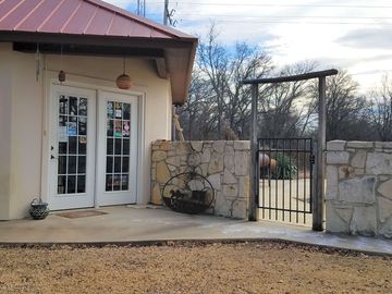 Pool and clubhouse entrance