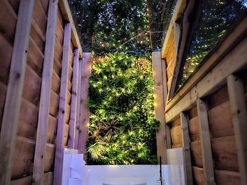 Composting toilet at night