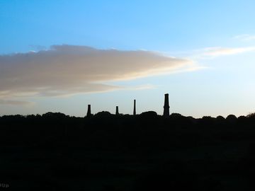 Chimneys in the sunset