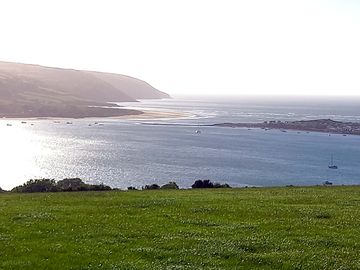High tide and poppit sands
