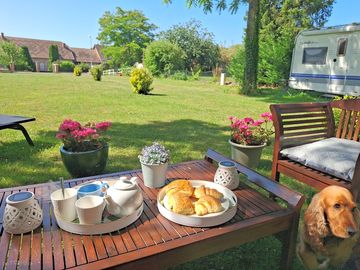 Breakfast at the outdoor seating area