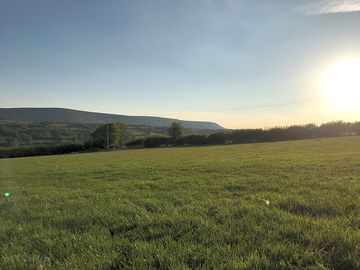 Black mountains in the distance