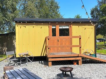 Outside the hut