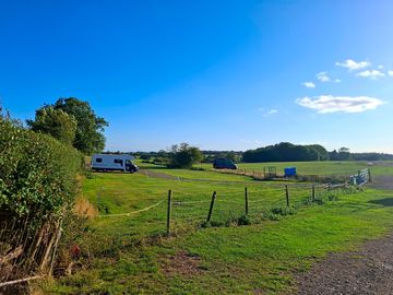 The view from the camping field, showers and loos behind the camera!