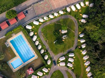 Aerial shot of the location