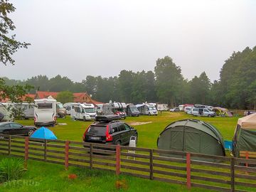 The grass camping pitches