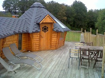 Raised deck overlooking the meadow