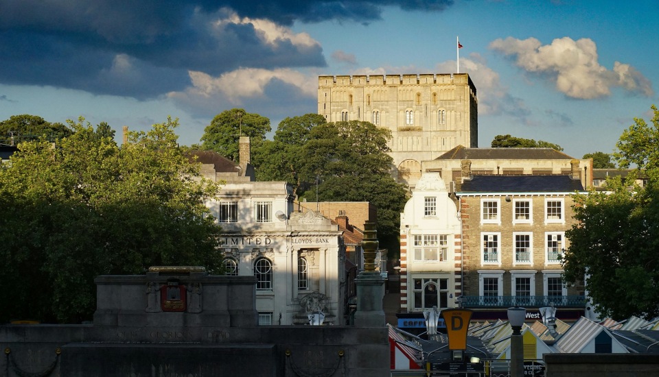 Flag on top of Norwich Castle by Suzy Hazelwood