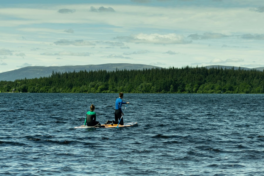 Paddleboarders on Loch Morlich (for Aviemore location)